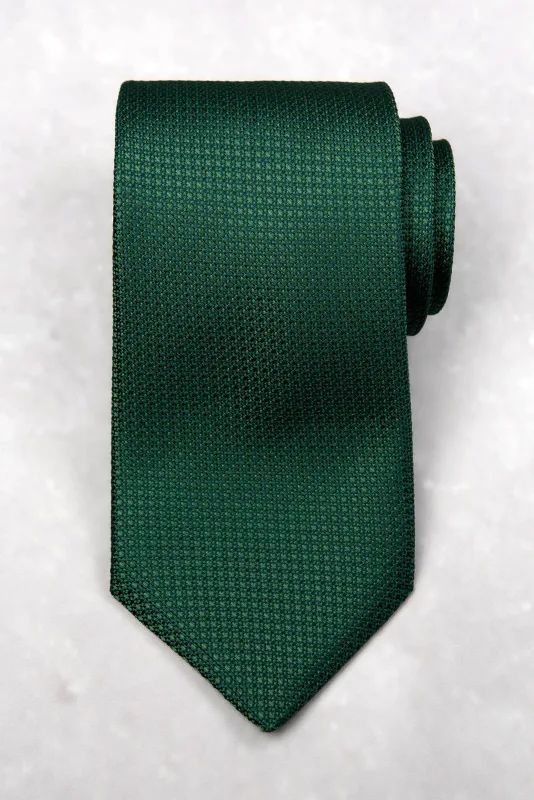 Krawat jedwabny z grenadyny zielony (emerald green) — Morgan & Ness