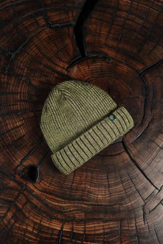 Czapka dokerka z wełny merino oliwkowa (Olive Drab) — Morgan & Ness