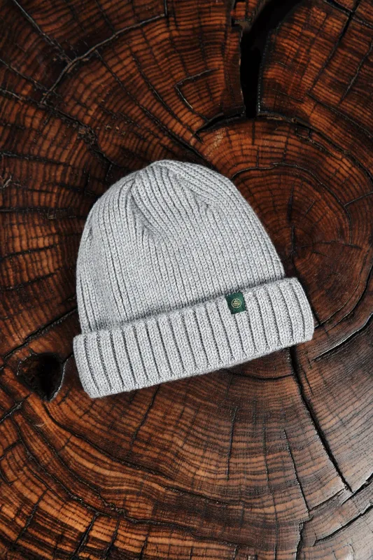 Czapka dokerka z wełny merino szara — Morgan & Ness