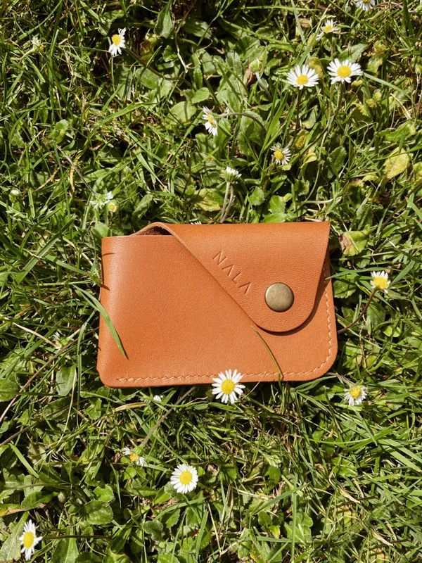 Cardholder etui na karty, kolekcja "Kraków, karmelowy brąz, skóra naturalna — NALA