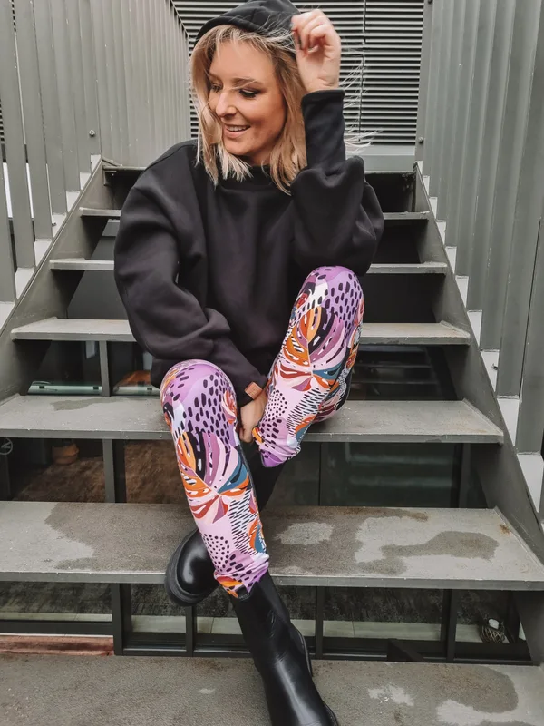 Legginsy wzorzyste dresowe — No Pewnie