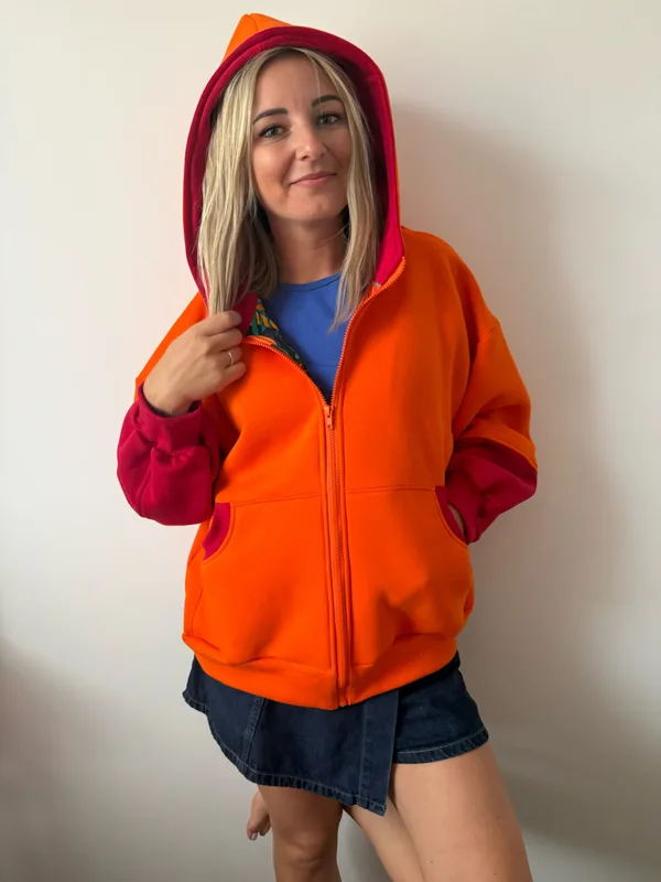 Bluza rozpinana oversize pomarańcz — No Pewnie