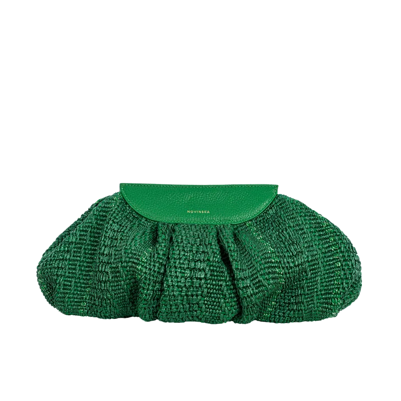 Raffia Cloud Bag Palm Green — NOVINSKA