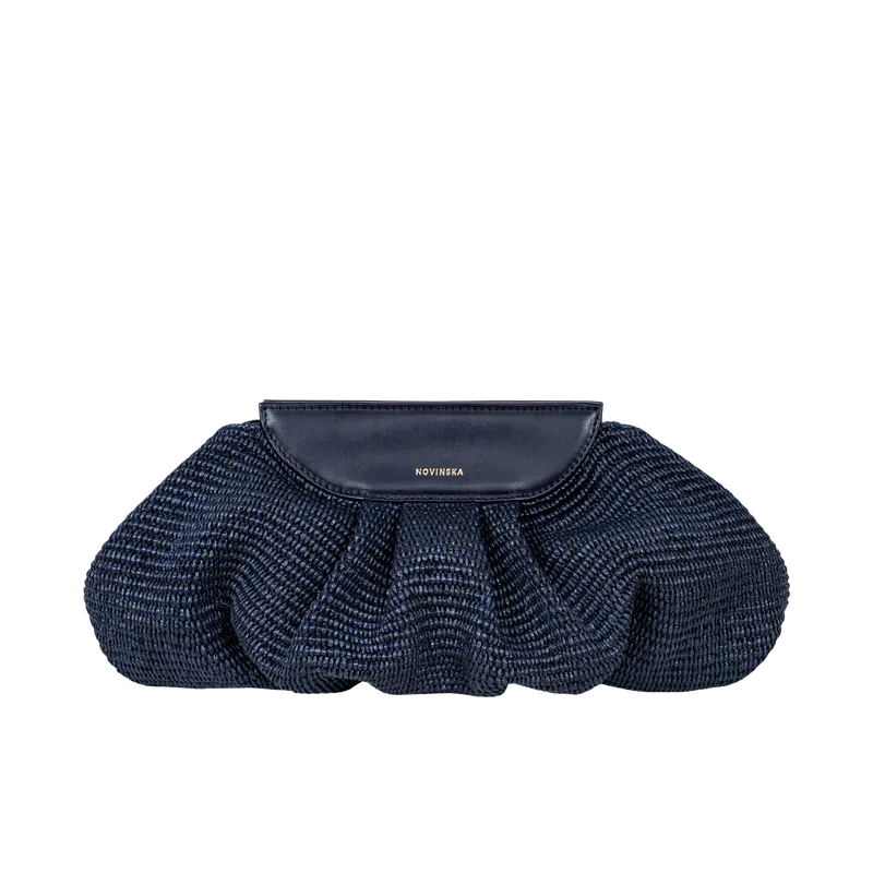 Raffia Cloud Bag granat — NOVINSKA