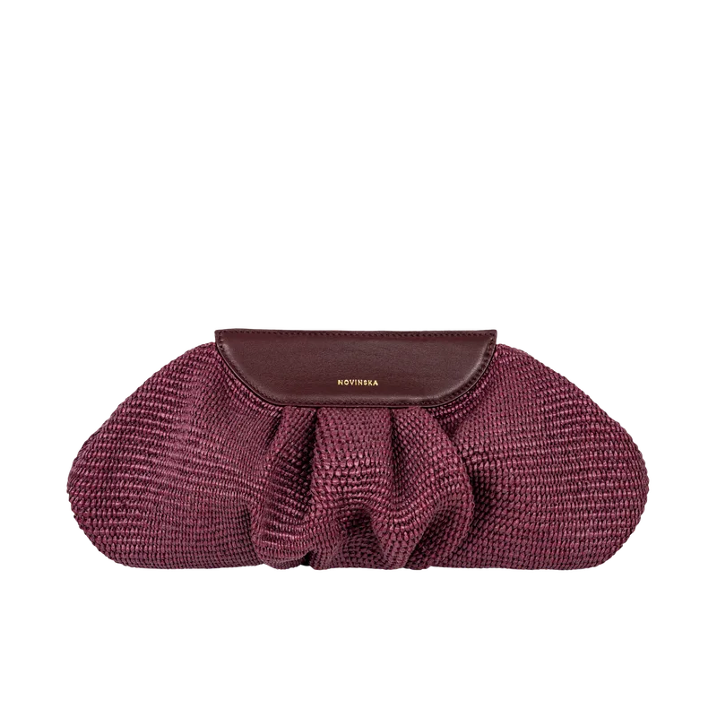 Raffia Cloud Bag burgund — NOVINSKA