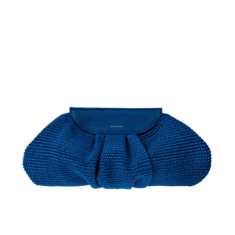 Raffia Cloud Bag Kobalt — NOVINSKA