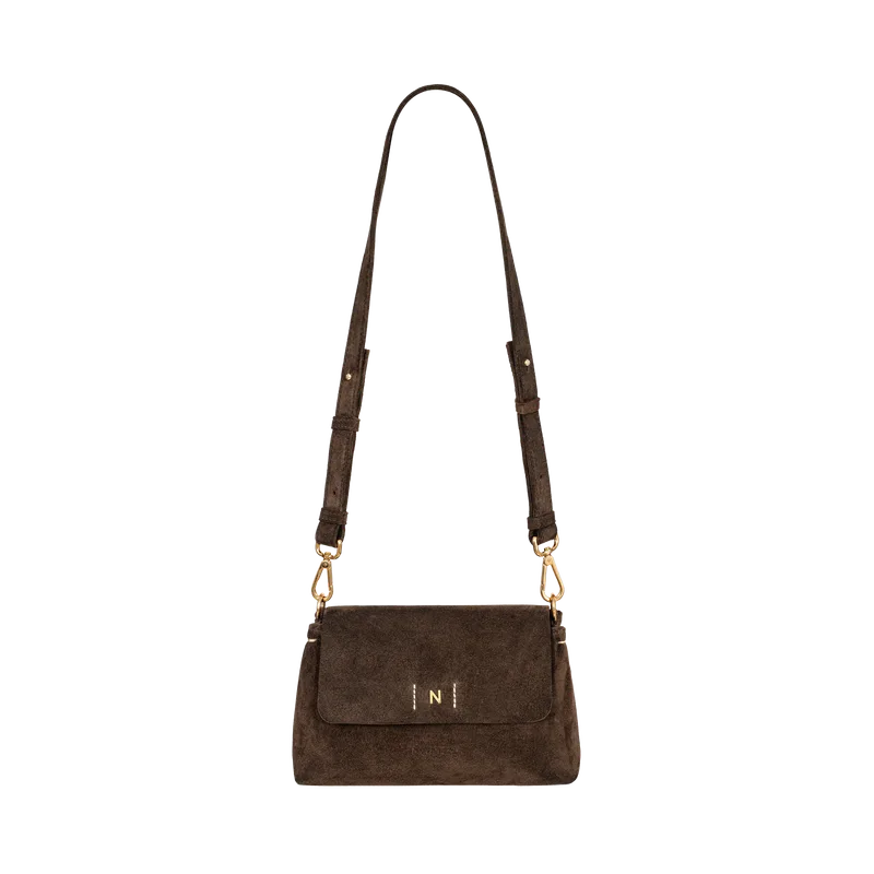 Mini Flap Bag Espresso zamsz — NOVINSKA