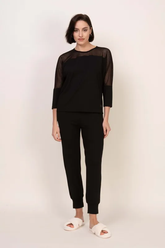 Loungewear wiskozowe spodnie homewear – czarne — Oh!Zuza
