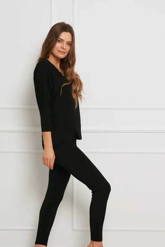 Loungewear wiskozowy komplet z legginsami – czarny — Oh!Zuza
