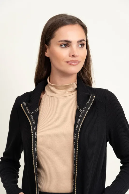 Loungewear bluza ze stójką i suwakiem – czarna — Oh!Zuza
