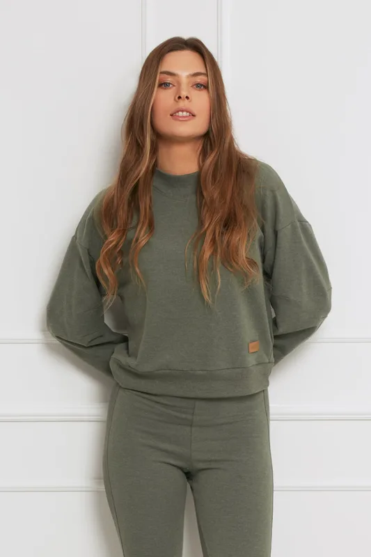 Loungewear krótka bluza dresowa – zielony melanż — Oh!Zuza