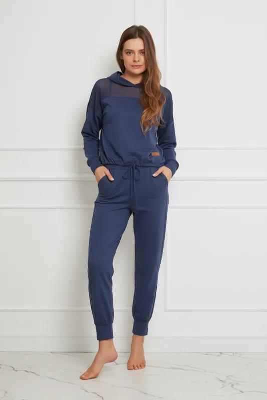 Loungewear lekka bluza z kapturem – ciemny jeans — Oh!Zuza