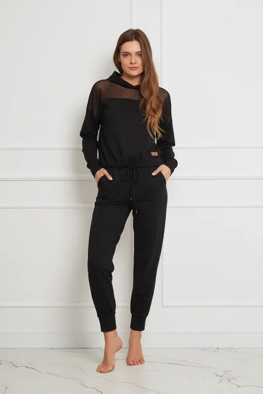 Loungewear lekka bluza z kapturem – czarna — Oh!Zuza
