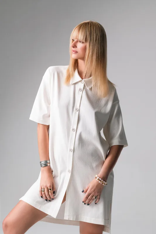 Meryl lniana sukienka loungewear krem — Oh!Zuza