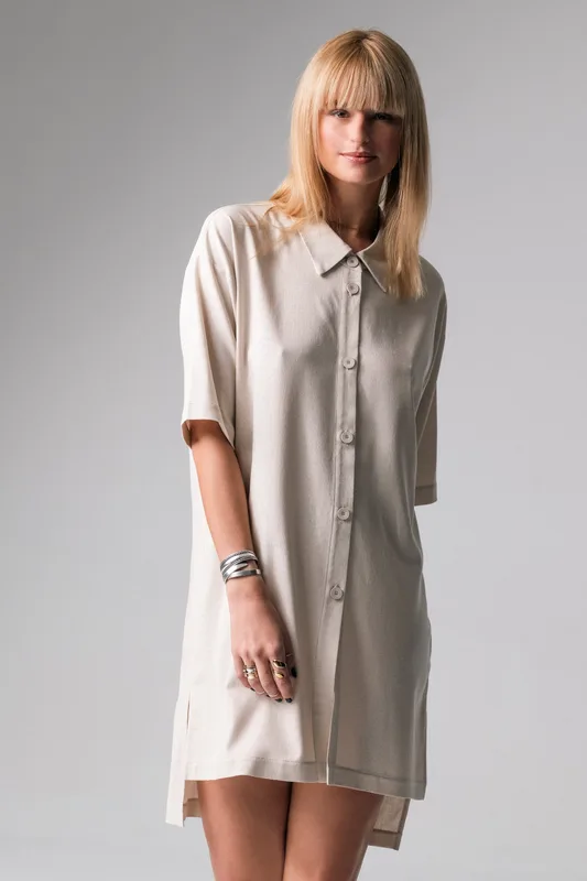 Meryl lniana sukienka loungewear beż — Oh!Zuza