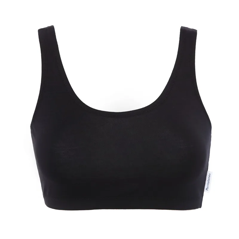 DREAMY BASIC TOP Czarny z bawełny organicznej — Pantalones
