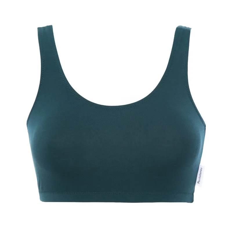 DREAMY BASIC TOP Emerald z bawełny organicznej — Pantalones