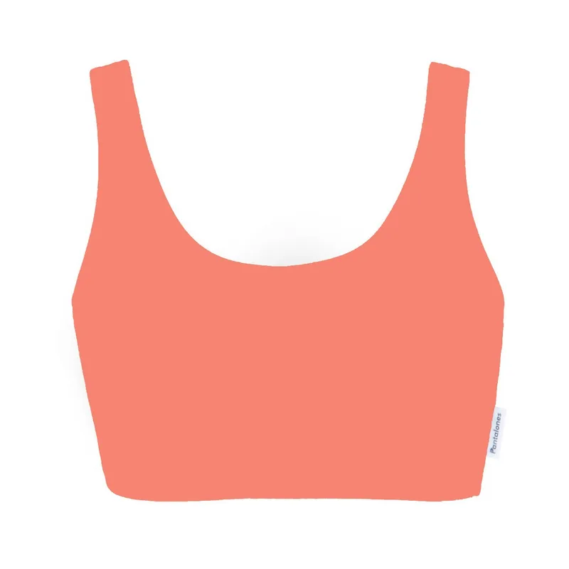 DREAMY BASIC TOP Apricot z bawełny organicznej — Pantalones