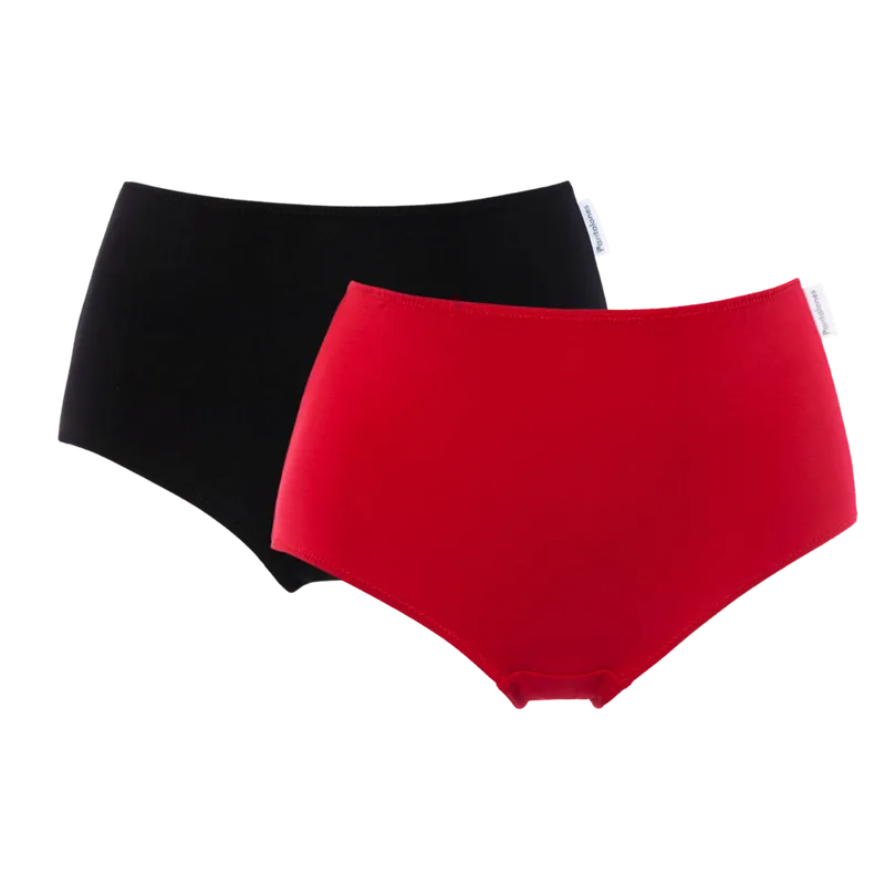 DWUPAK PANTALONY Czarne/Chilli z bawełny organicznej — Pantalones