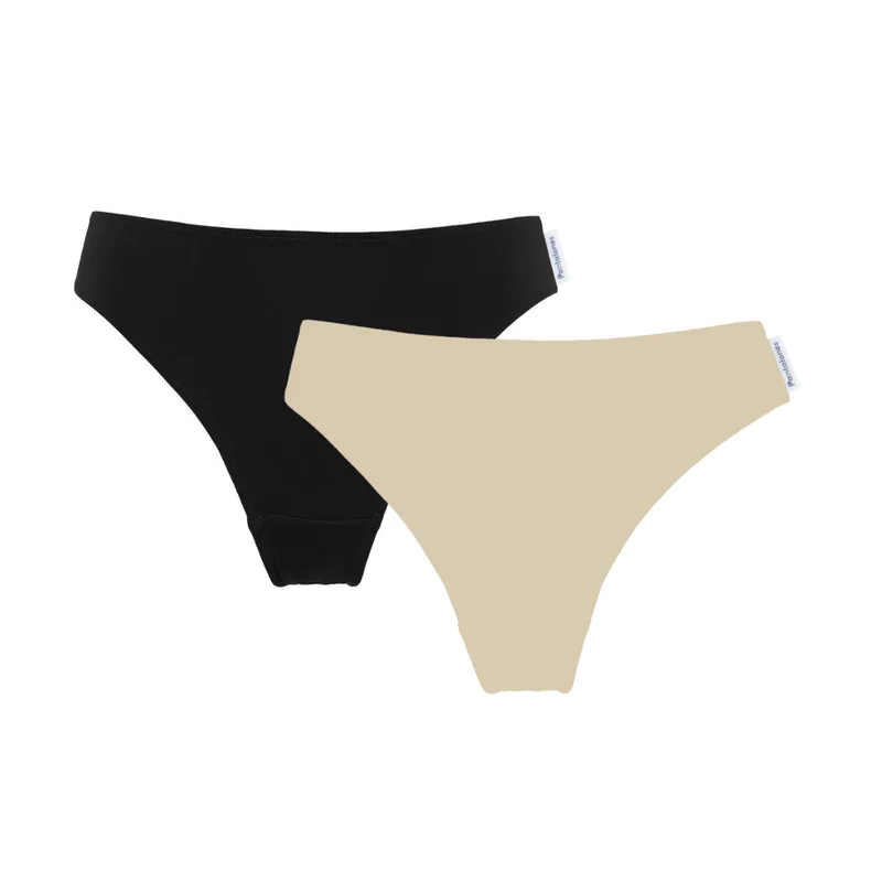 DWUPAK Figi AEROBIK Czarne/Sand z bawełny organicznej — Pantalones