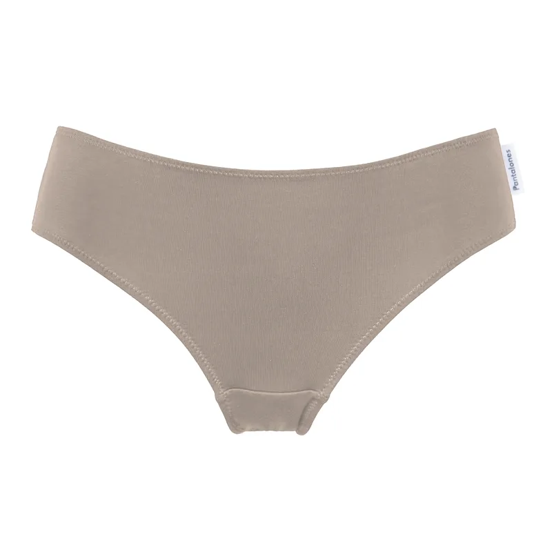 Figi BASIC Taupe z bawełny organicznej — Pantalones