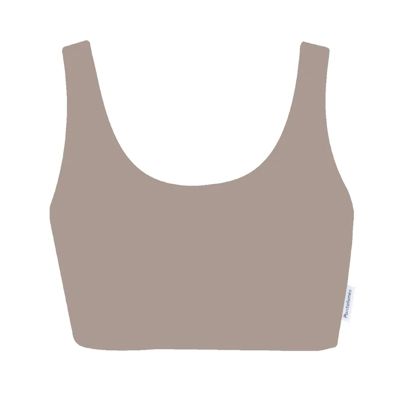 TOP DREAMY Taupe z bawełny organicznej — Pantalones