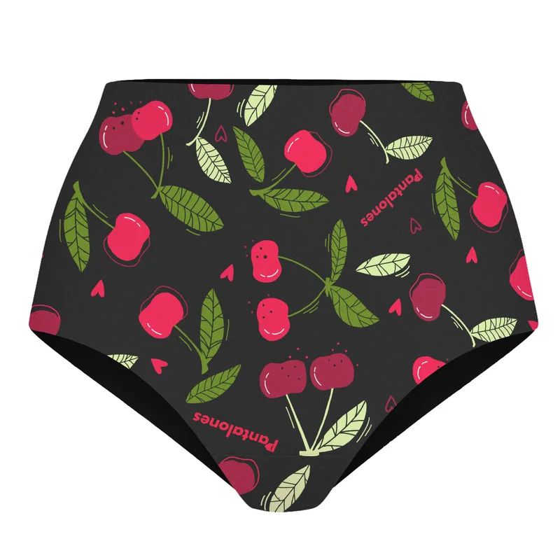 FIGI PANSY – 2in1 Dwustronny dół stroju kąpielowego Cherry Black — Pantalones