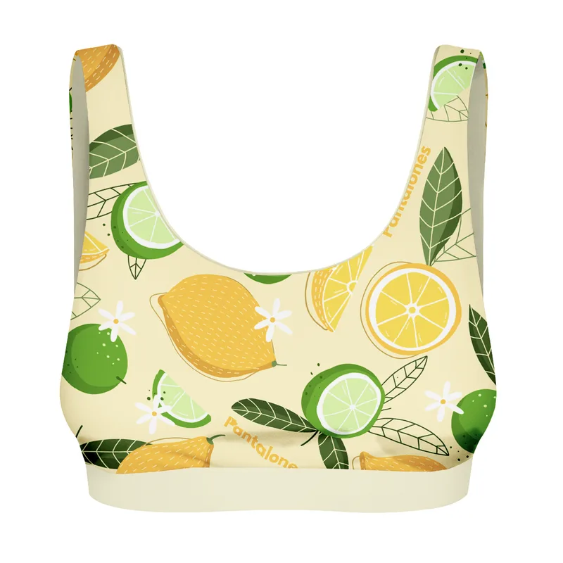 TOP SWIMY DREAMY – 2in1 Dwustronna góra stroju kąpielowego Limone Vanilla — Pantalones