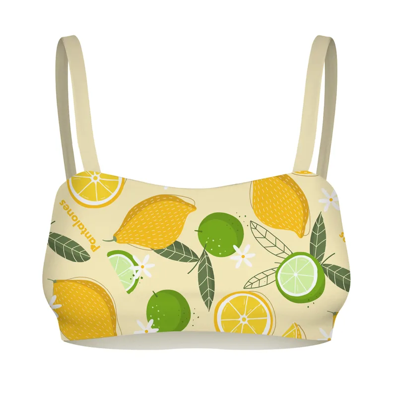 TOP SUNNY BANDEAU – 2in1 Dwustronna góra stroju kąpielowego Limone Vanilla — Pantalones