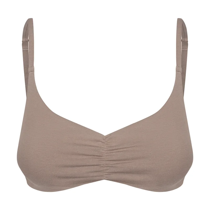 Stanik FLUFFY Taupe z bawełny organicznej — Pantalones