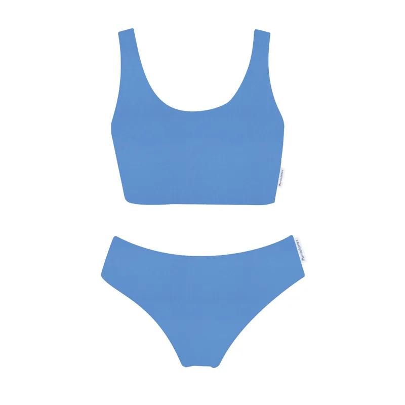 Zestaw Top DREAMY & Figi BASIC Blue z bawełny organicznej — Pantalones