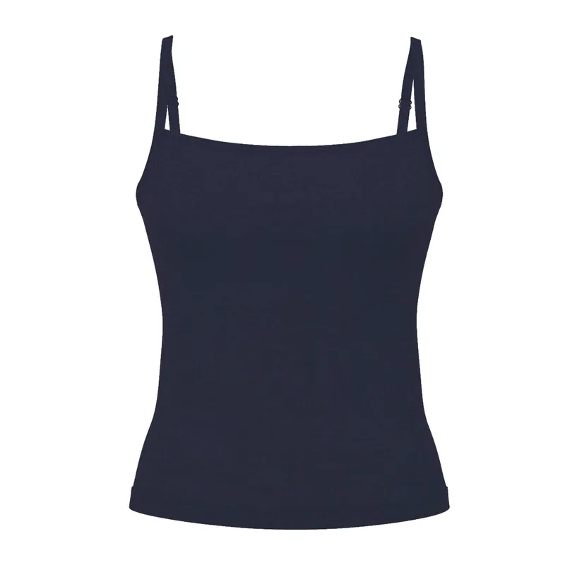 Bluzka na ramiączkach NAVY z bawełny organicznej — Pantalones