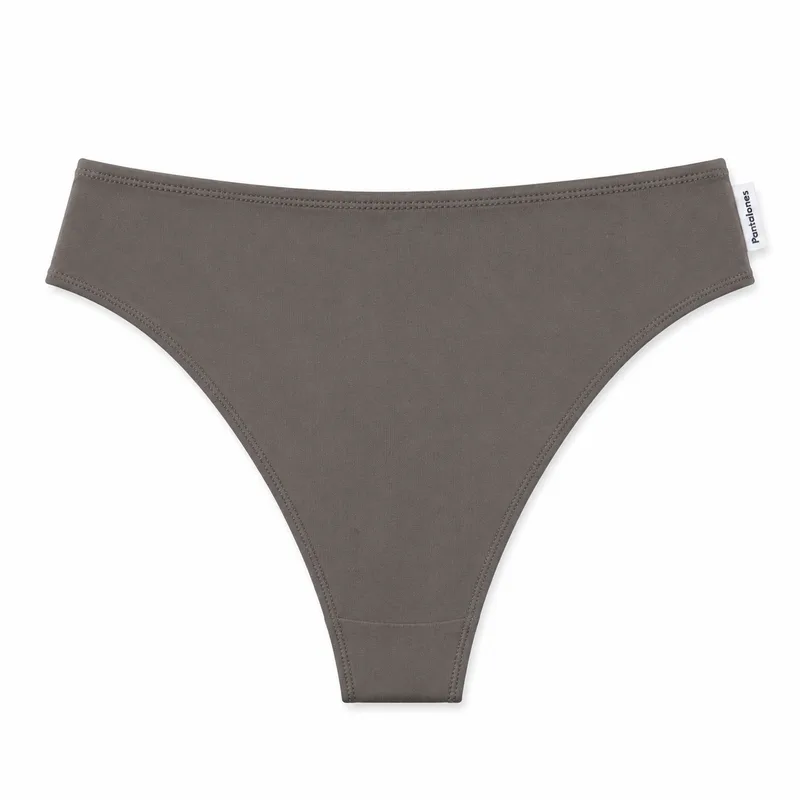 Figi CHEEKY Grey z bawełny organicznej — Pantalones
