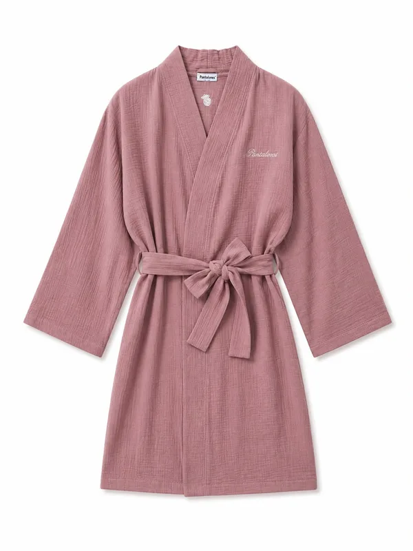 Szlafrok CLOUD z bawełny organicznej Blush — Pantalones