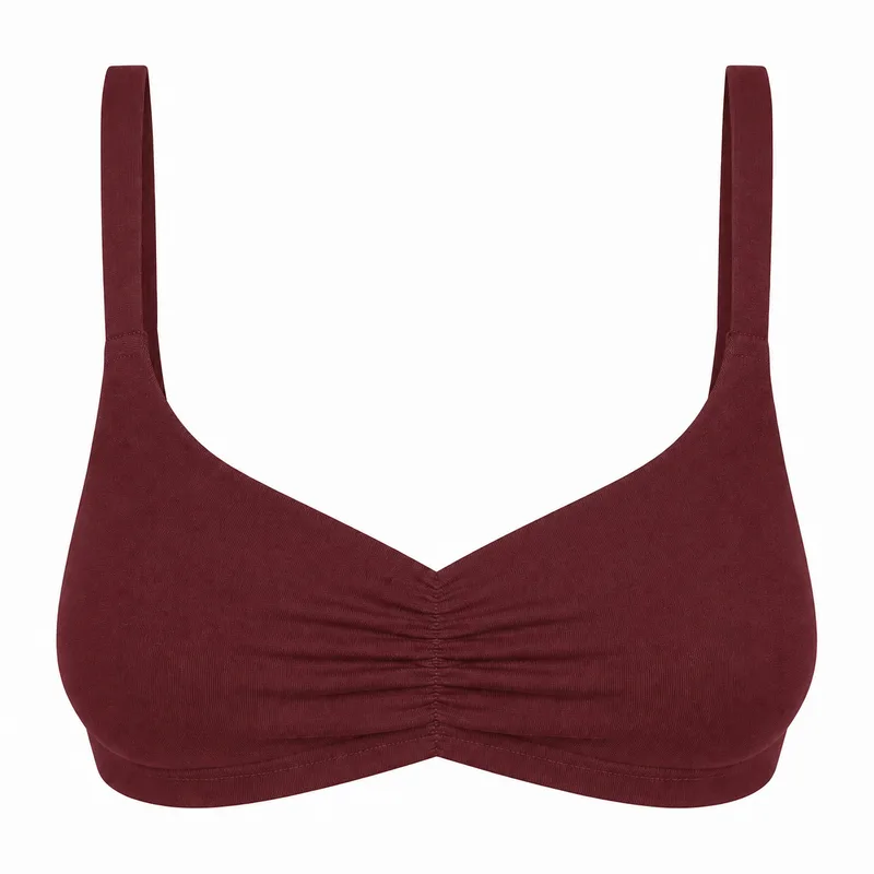 Biustonosz FLUFFY ESSENTIAL Burgund z bawełny organicznej — pantalones