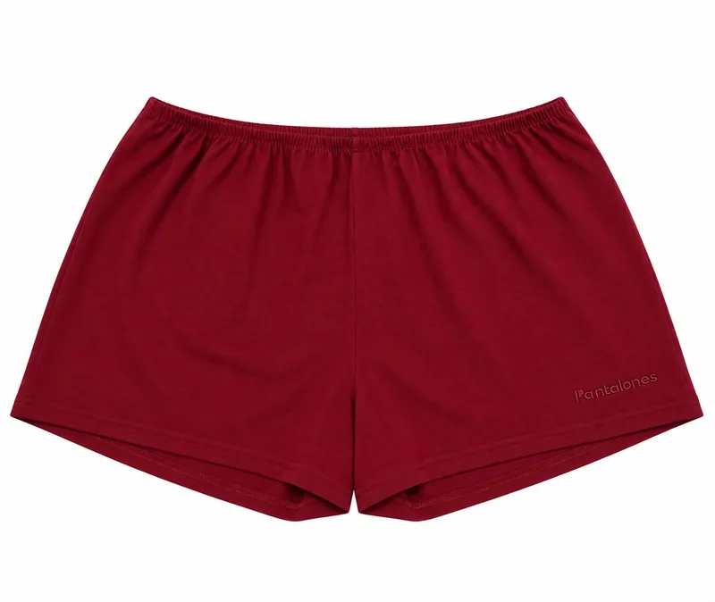 SZORTY SLEEPY Burgundy z bawełny organicznej — Pantalones