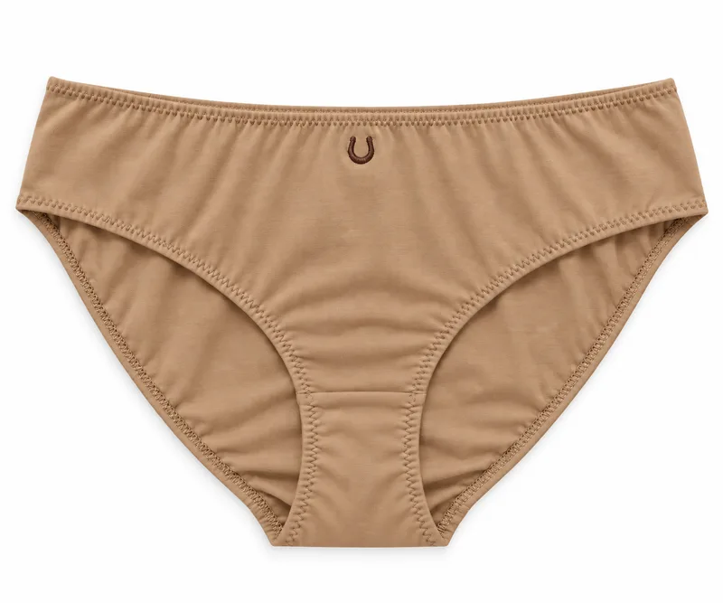Figi BASIC Camel z haftem CHARM z bawełny organicznej — Pantalones
