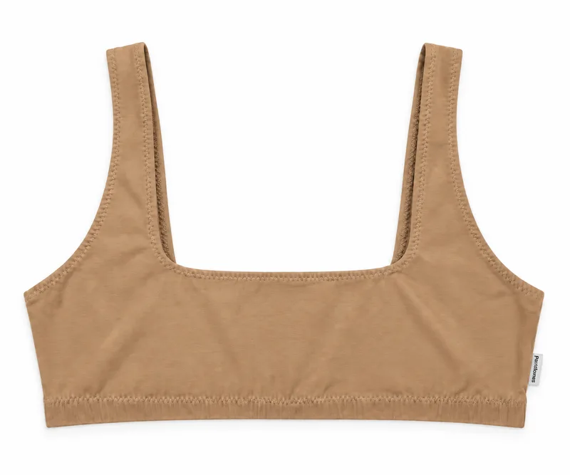 TOP TINY CARO Camel z bawełny organicznej — Pantalones