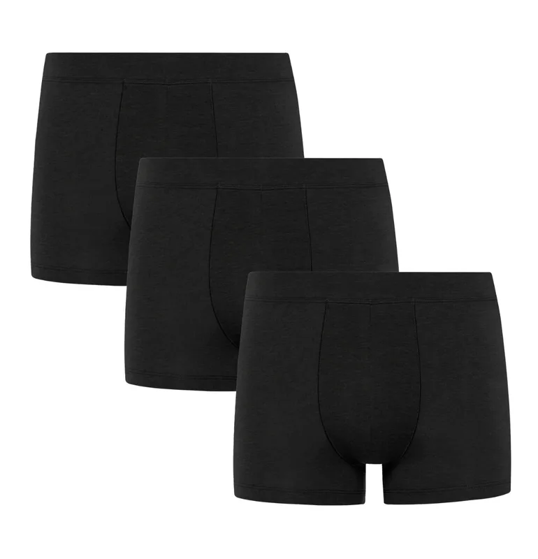 TRZYPAK BOKSERKI MĘSKIE Czarne z bawełny organicznej — Pantalones
