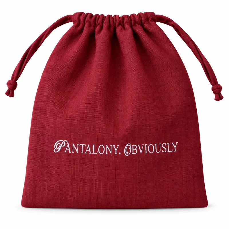 Lniany worek PANTALONY. OBVIOUSLY Burgundy — Pantalones