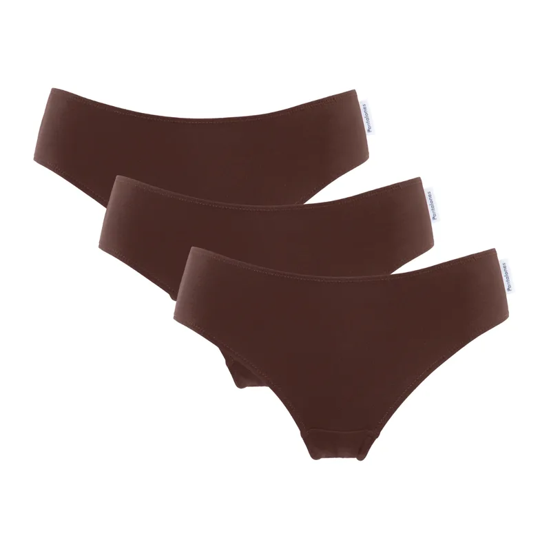 Trzypak FIGI BASIC Choco z bawełny organicznej — Pantalones
