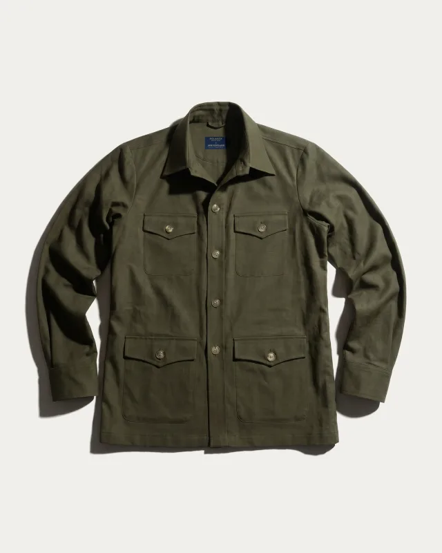 Zielony overshirt bawełniano lniany — Polanex