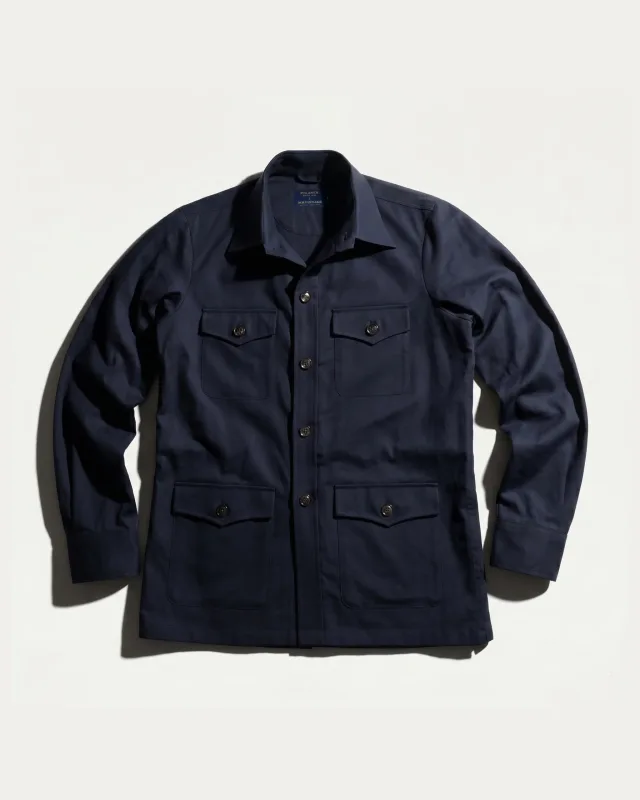 Granatowy overshirt bawełniano lniany — Polanex