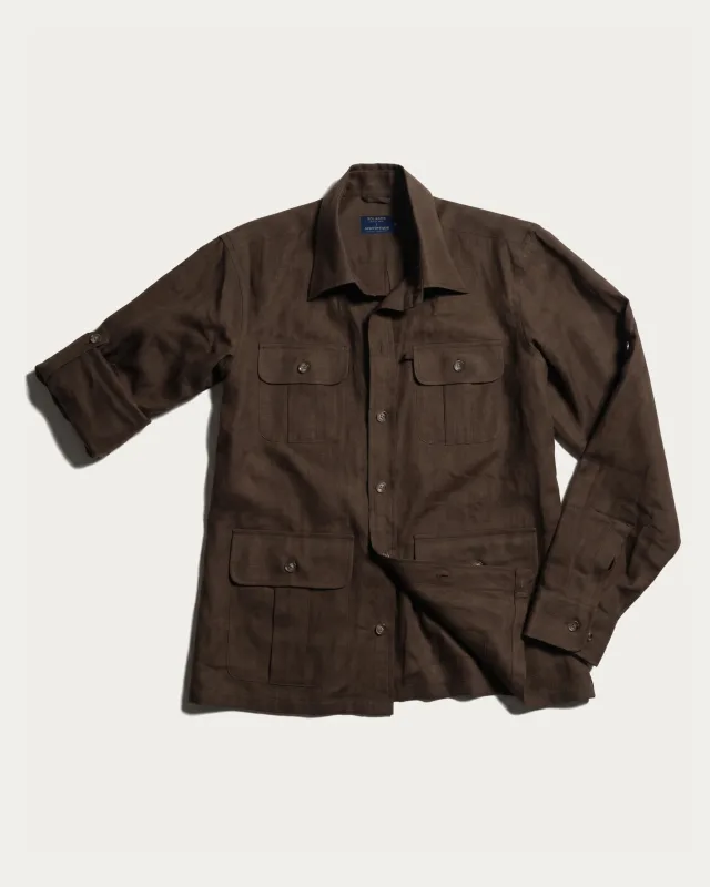Koszula podróżna “Travel Shirt” – czekoladowy len — Polanex