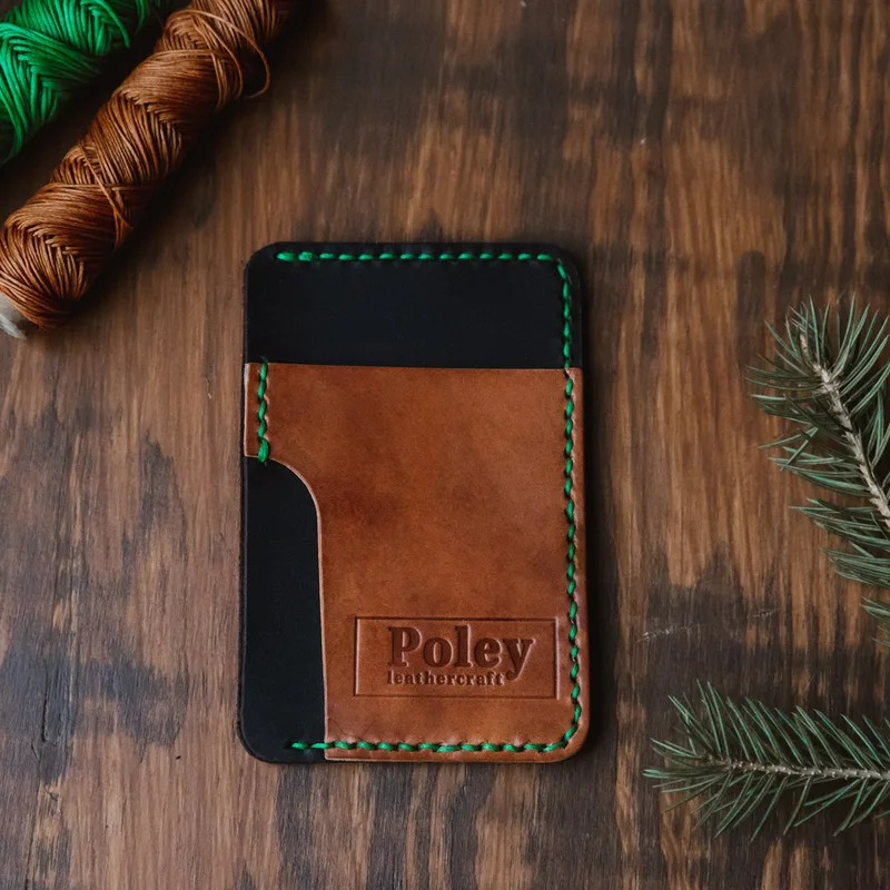 Card holder – Mountain forest — Poley Leather Design