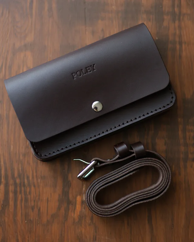 Skórzana Nerka Basic – Ciemny brąz — Poley Leather Design