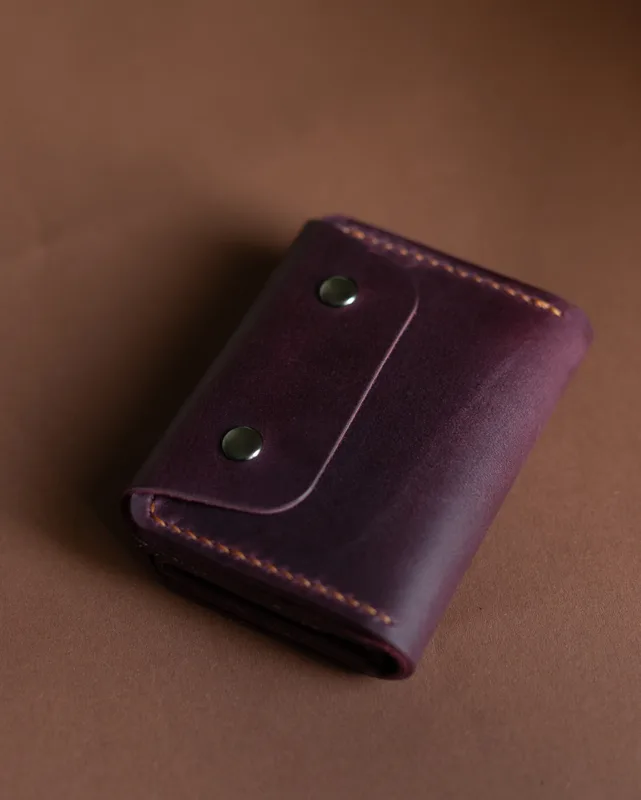 Portfel BiClick + Burgund — Poley Leather Design