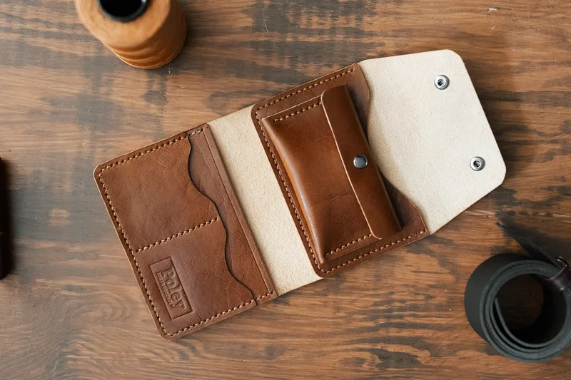 BiClick Double – Walnut — Poley Leather Design