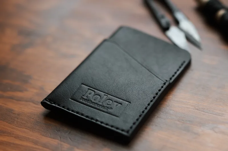 Card holder – black — Poley Leather Design