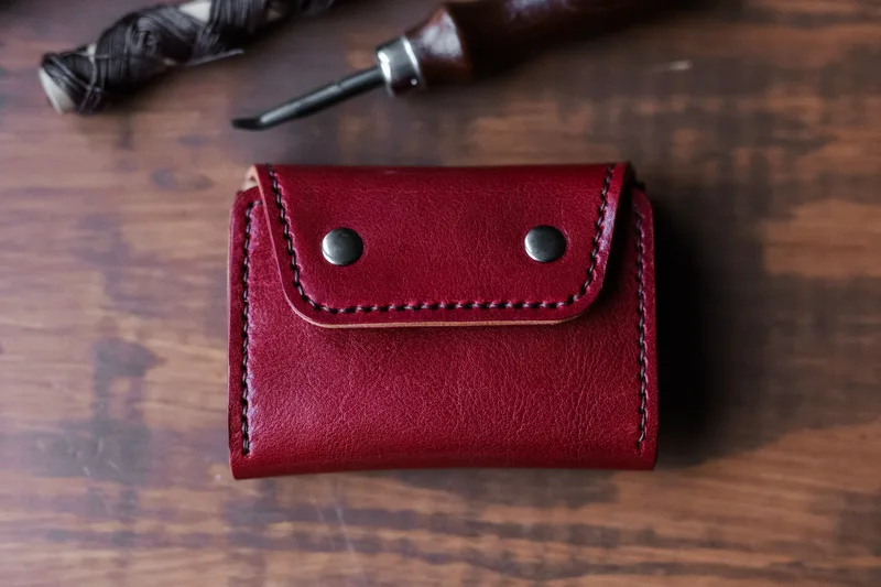 Portfel BiClick + Rosso — Poley Leather Design